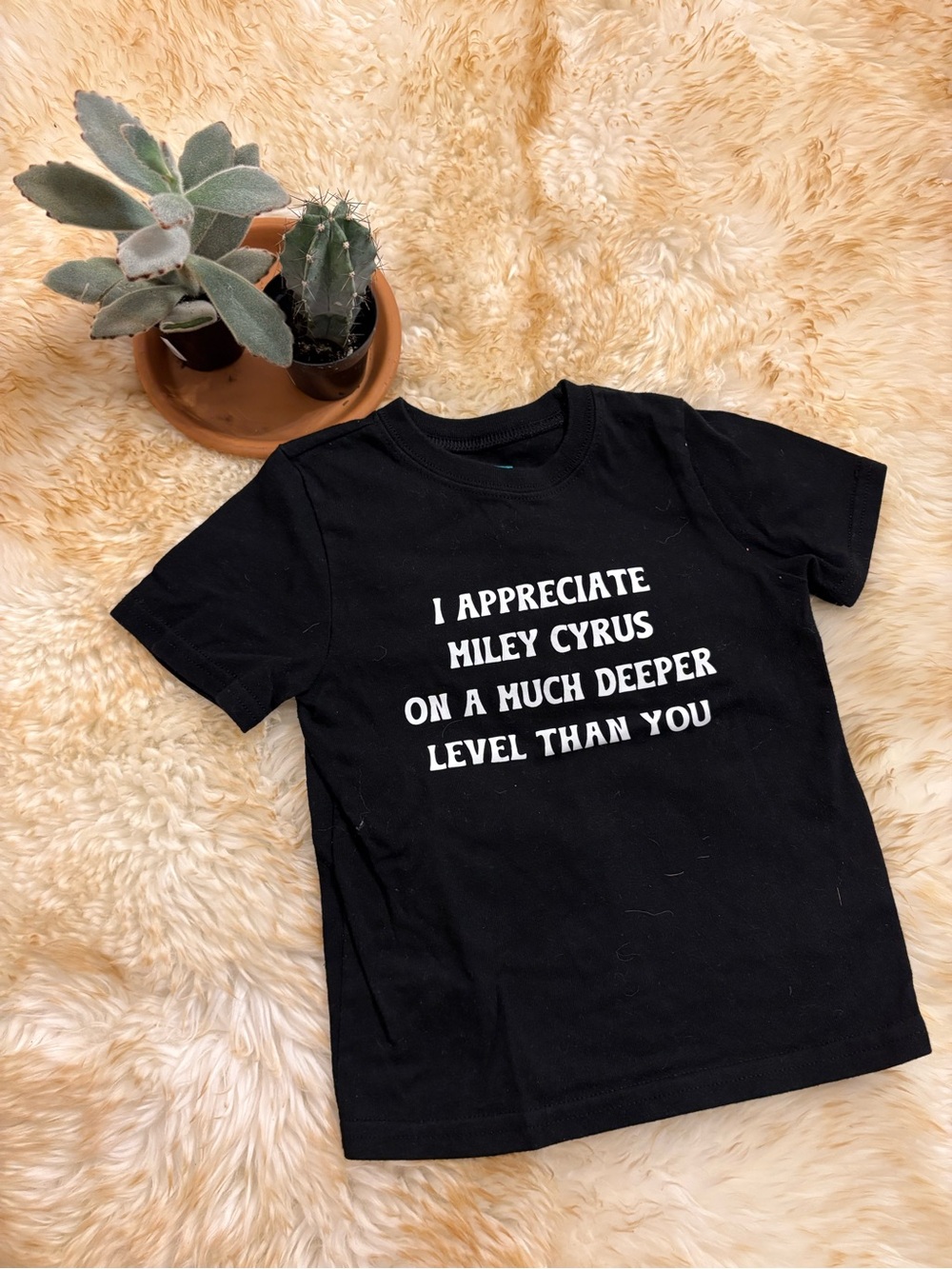 3T Kids funny Black Graphic Tee - Miley Cyrus Quote